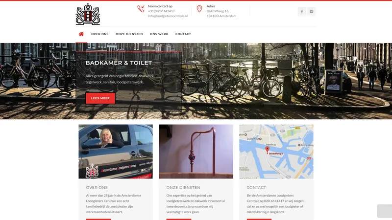 Website van Amsterdamse Loodgieters Centrale