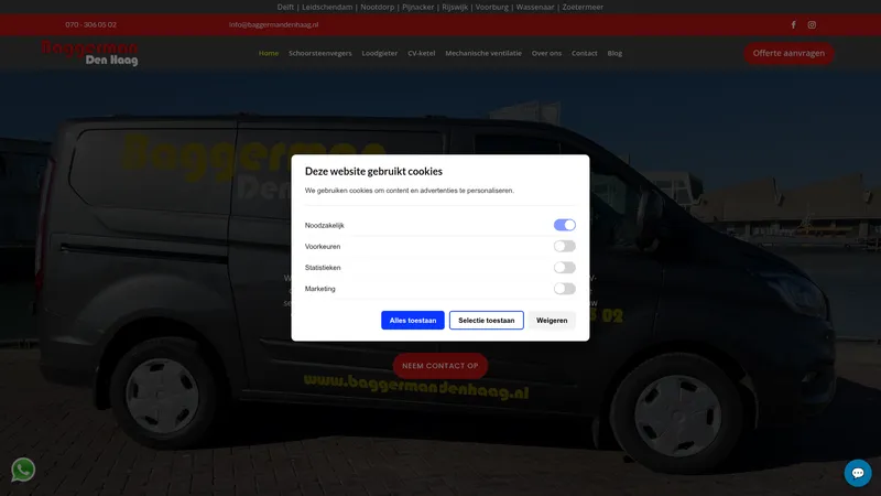Website van Baggerman Den Haag (P Alphenaar