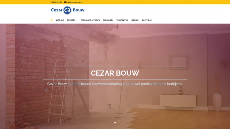 Website van Cezar Bouw B.V