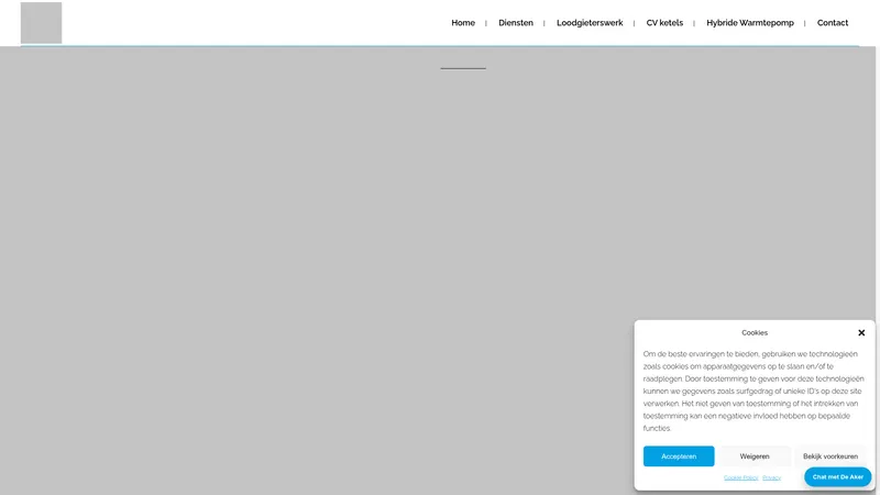 Website van De Aker Installatietechniek