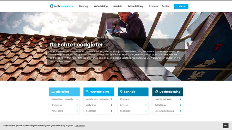 Website van De Echte Loodgieter