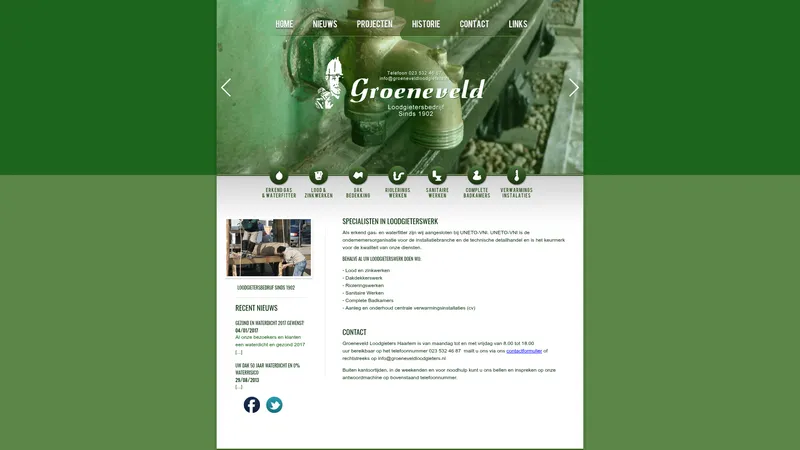 Website van Groeneveld Loodgieters