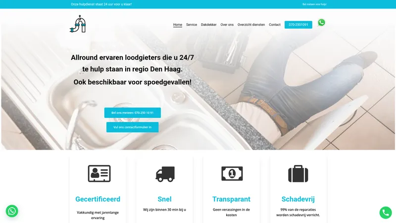 Website van Haagsche Loodgieter