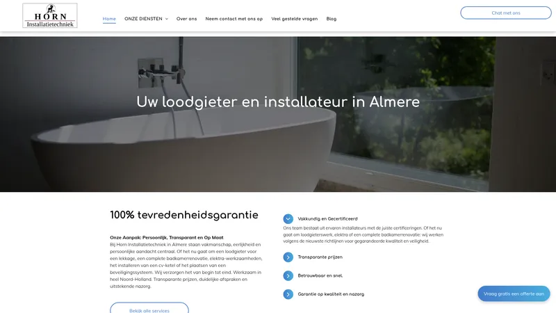 Website van Horn Installatietechniek
