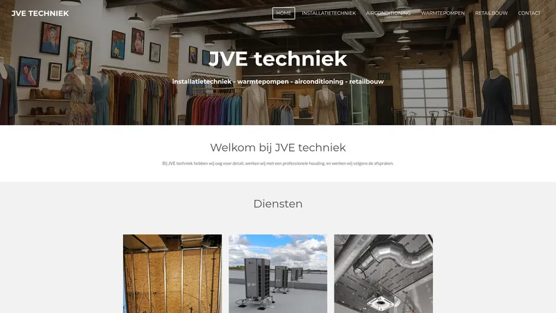 Website van JVE Techniek
