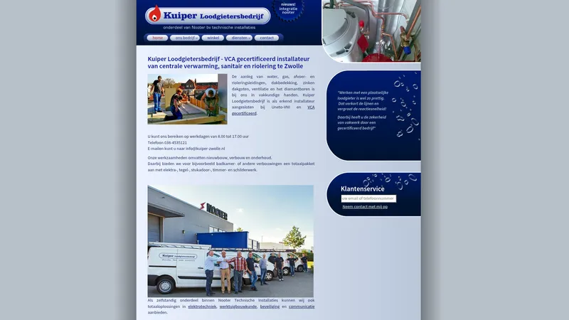 Website van Kuiper Loodgietersbedrijf