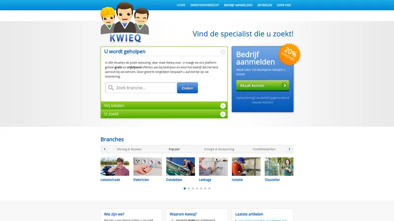 Website van Kwieq