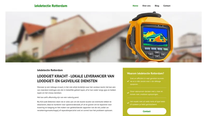 Website van Lekdetectie Rotterdam