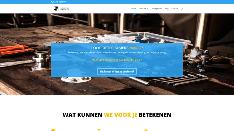 Website van Loodgieter Almere