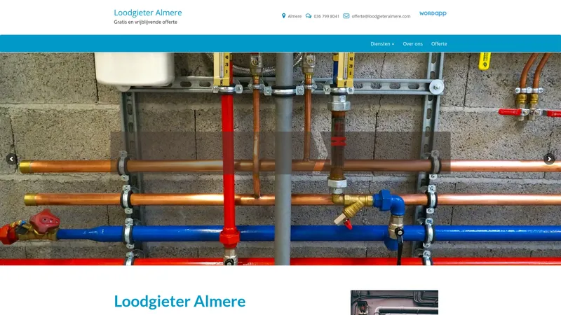 Website van Loodgieter Almere