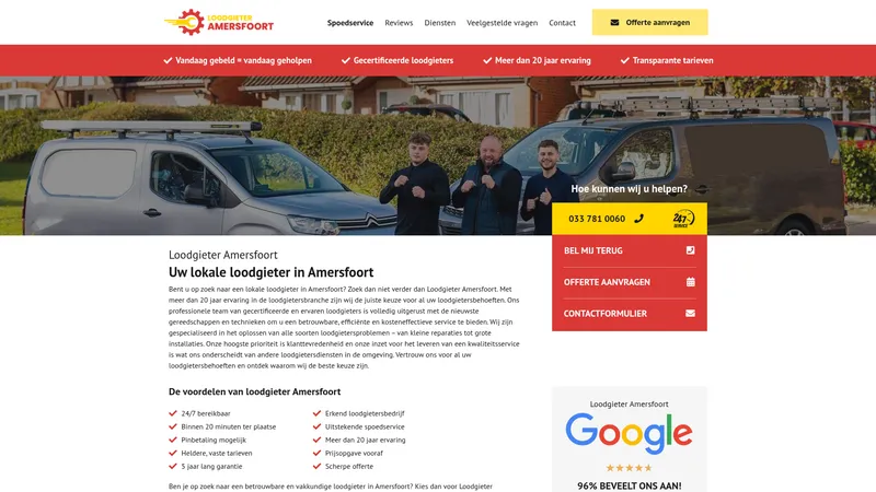 Website van Loodgieter Amersfoort