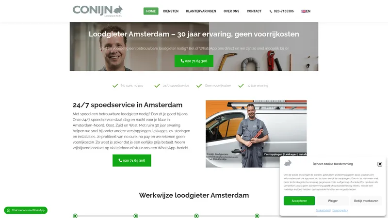 Website van Loodgieter Amsterdam