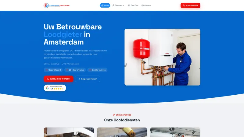 Website van Loodgieter Amsterdam