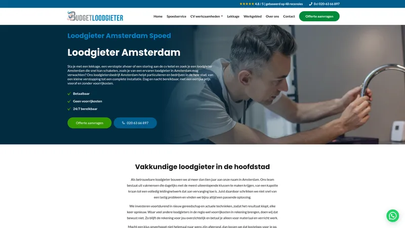 Website van Loodgieter Amsterdam