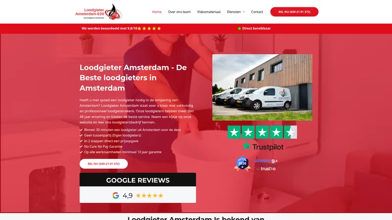 Website van Loodgieter Amsterdam