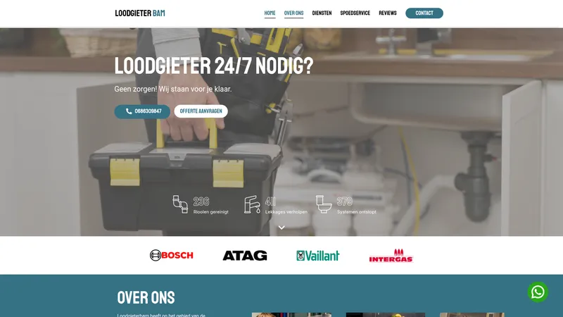 Website van Loodgieter Bam