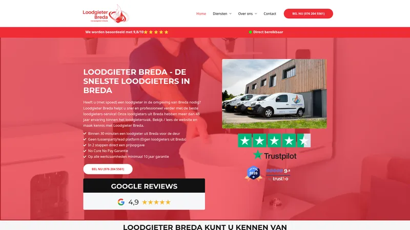 Website van Loodgieter Breda