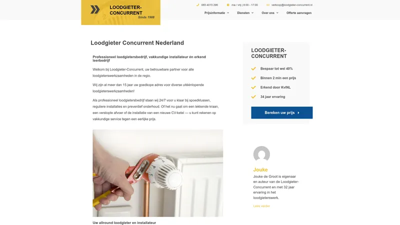 Website van Loodgieter-Concurrent B.V