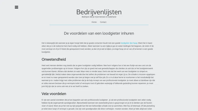 Website van Loodgieter Den Haag
