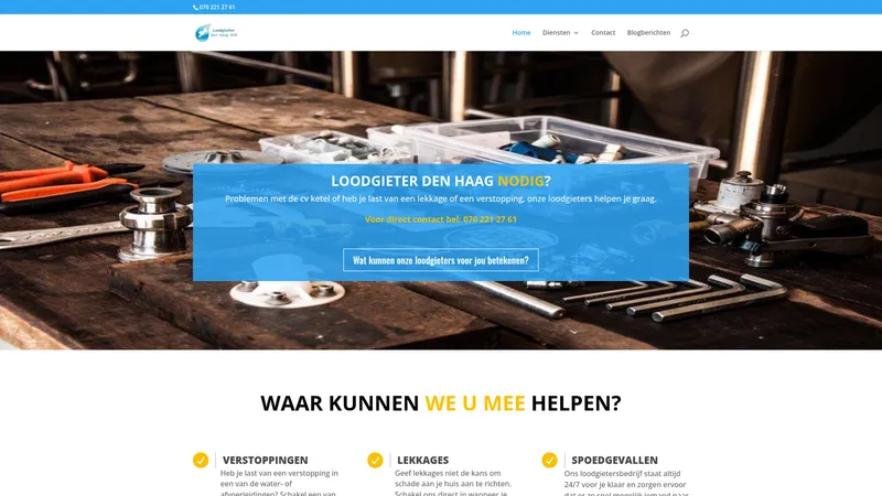 Website van Loodgieter Den Haag