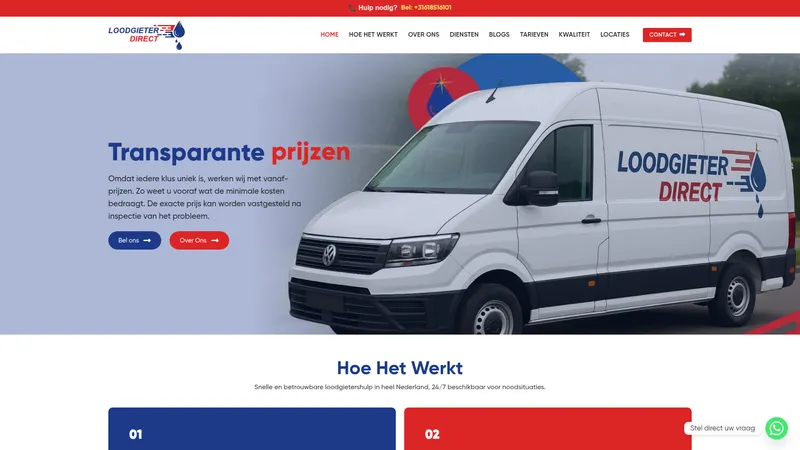 Website van Loodgieter Direct