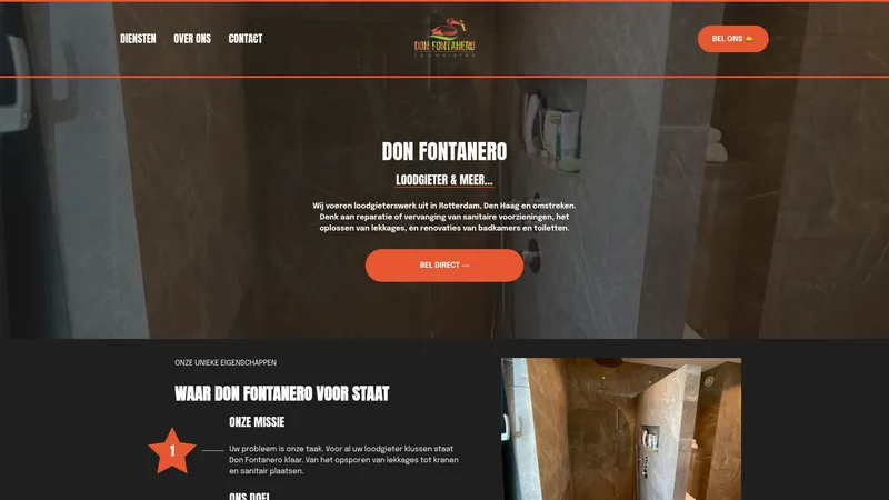Website van Loodgieter Don Fontanero