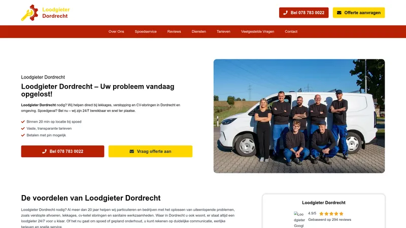 Website van Loodgieter Dordrecht