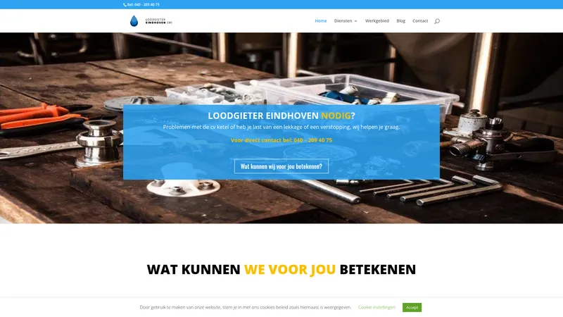 Website van Loodgieter Eindhoven 040
