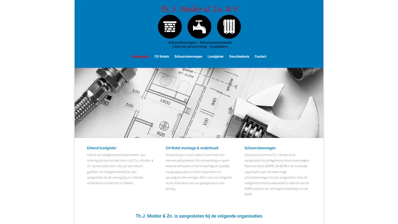 Website van Loodgieter en Schoorsteenveger Den Haag THJMulder.nl