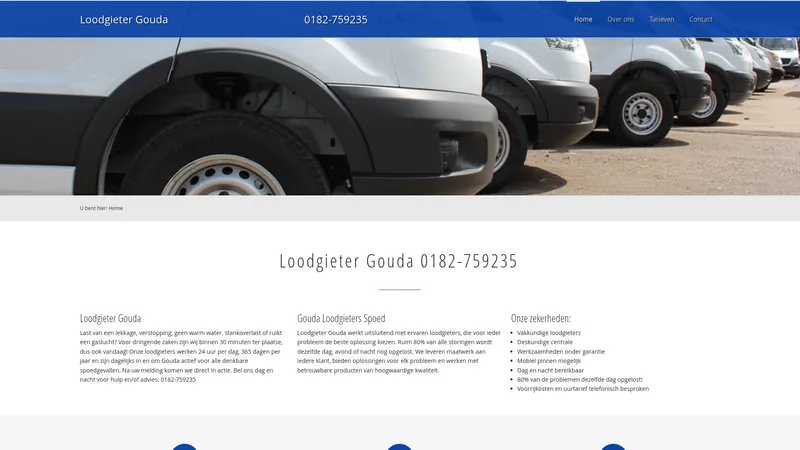 Website van Loodgieter Gouda B.V