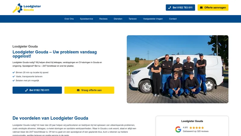 Website van Loodgieter Gouda