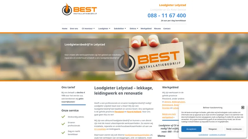 Website van Loodgieter Lelystad-Best Installatiebedrijf