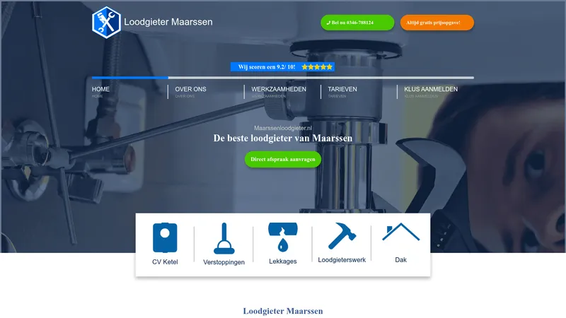 Website van Loodgieter Maarssen