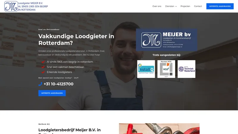 Website van Loodgieter Meijer