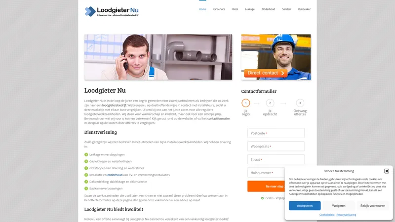 Website van Loodgieter Nu