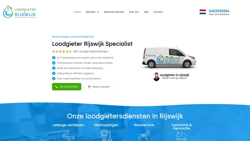Website van Loodgieter Rijswijk Specialist