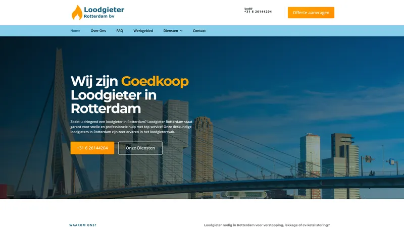 Website van Loodgieter Rotterdam BV