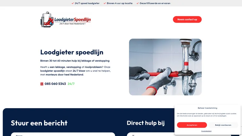Website van Loodgieter spoedlijn
