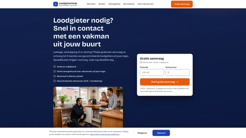 Website van Loodgieter Spoedlijn