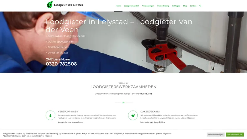 Website van Loodgieter Van der Veen