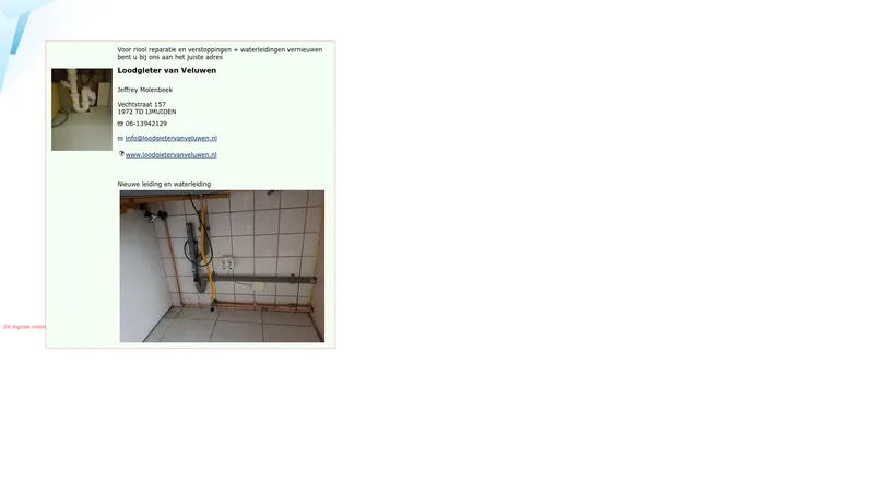 Website van Loodgieter van Veluwen