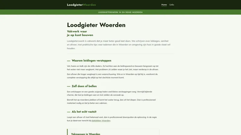Website van loodgieter woerden