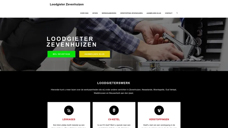 Website van Loodgieter Zevenhuizen