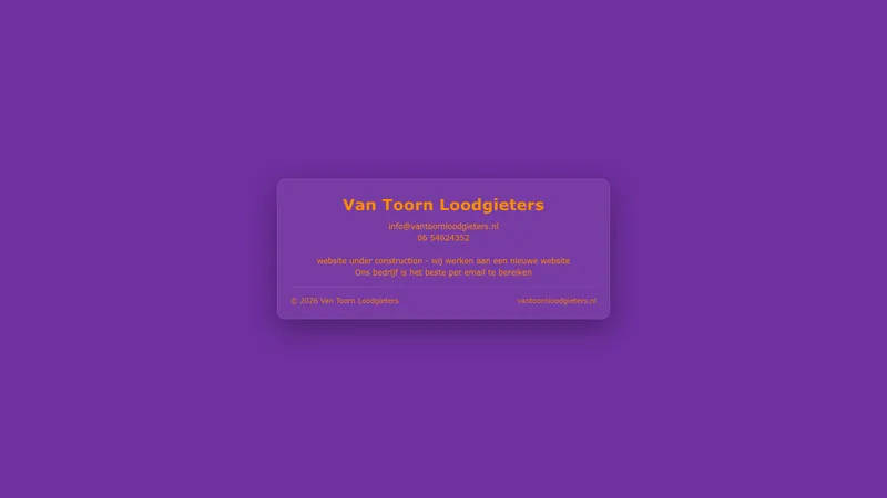 Website van Loodgieter Zoetermeer Van Toorn Loodgieters