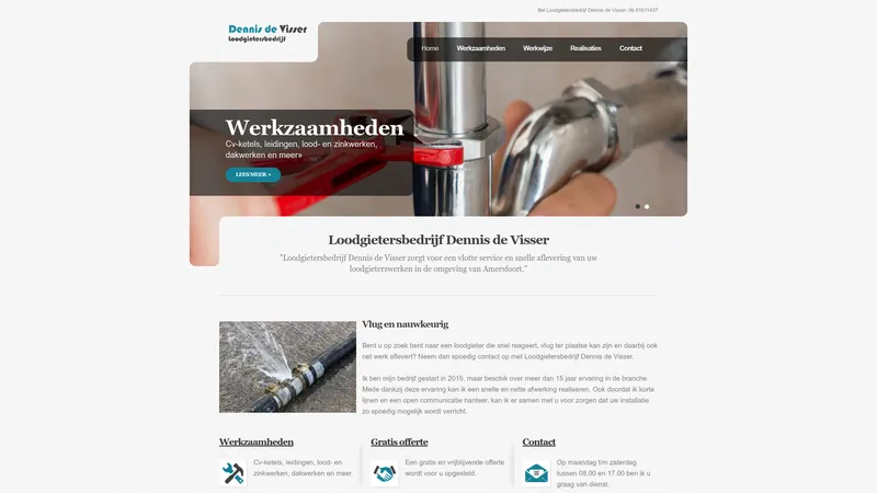 Website van Loodgietersbedrijf de Visser