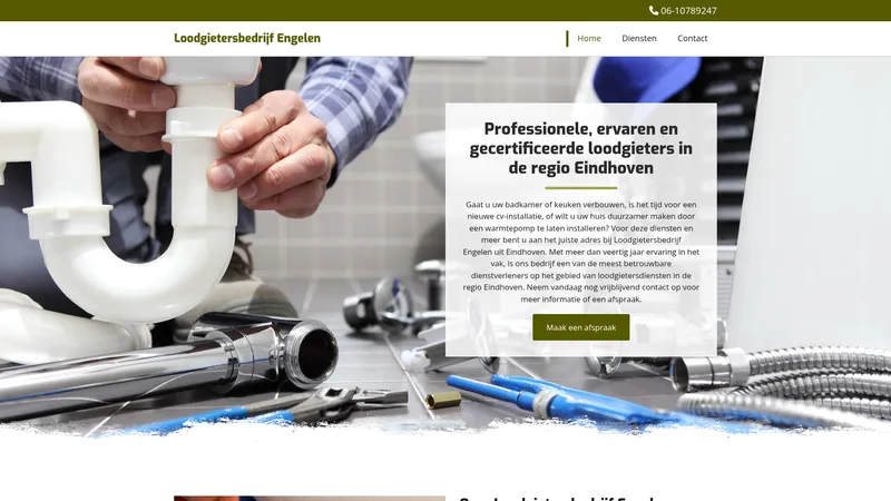 Website van Loodgietersbedrijf Engelen