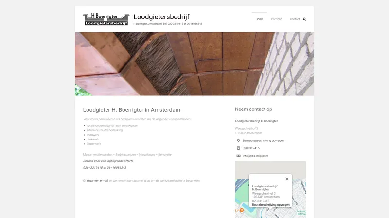Website van Loodgietersbedrijf H.Boerrigter