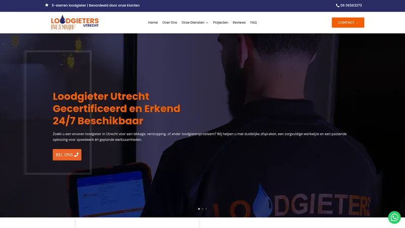 Website van Loodgietersbedrijf Utrecht