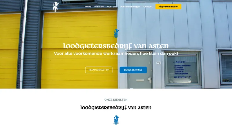 Website van Loodgietersbedrijf van asten