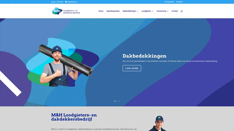 Website van M&H Loodgieters- en dakdekkersbedrijf